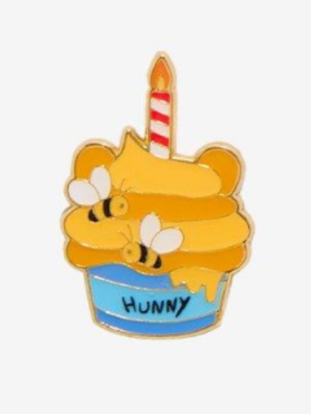 (3/$60)Loungefly Honey Bee 'Hunny' Cupcake Pin with Candle From Winnie The Pooh